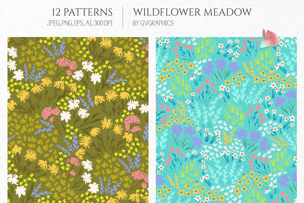 Wildflower Meadow Set, a Pattern Graphic by GVGraphics (Photo 10 of 15)