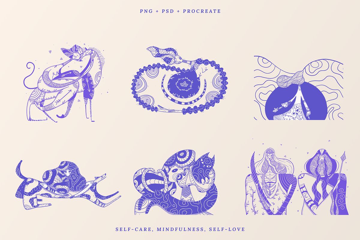 Mystical Drawings of Self-Love Pack, a Healthcare Illustration by Luna Studio (Photo 15 of 16)