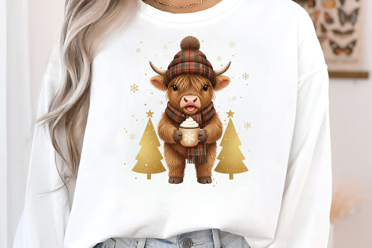 Highland Cow Christmas Winter PNG, an Illustration by Craft Nest (Photo 2 of 6)