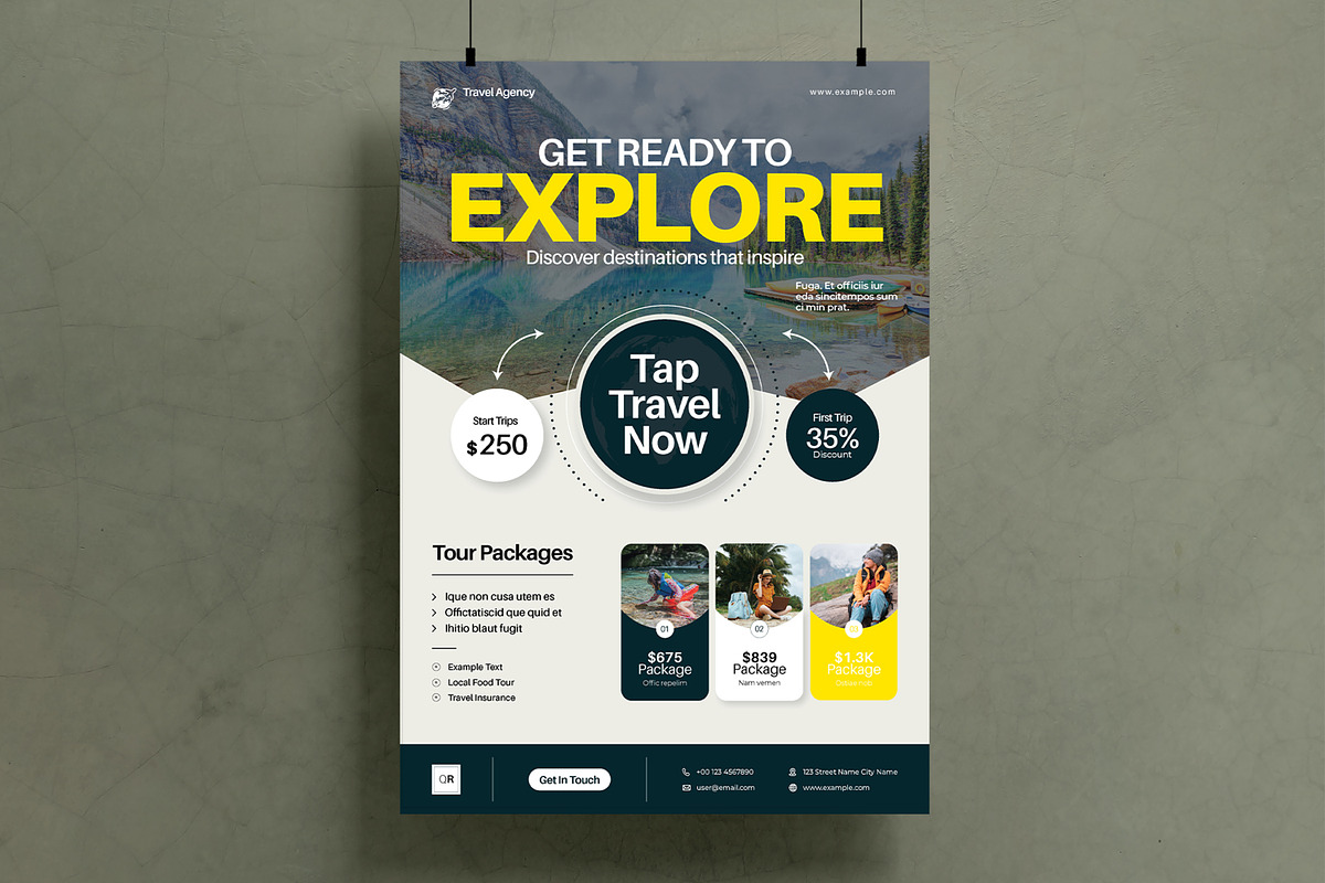 Explore Travel Flyer Template, a Flyer Template by MightyDesign (Photo 1 of 8)