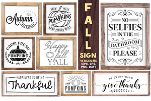Fall Sign SVG PNG Design Bundle