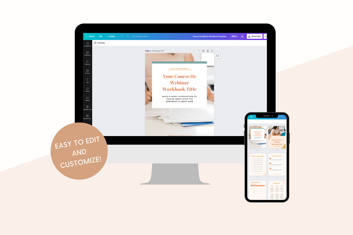 Course & Webinar Workbook | Canva, a Presentation Template by The Template Lounge (Photo 2 of 8)