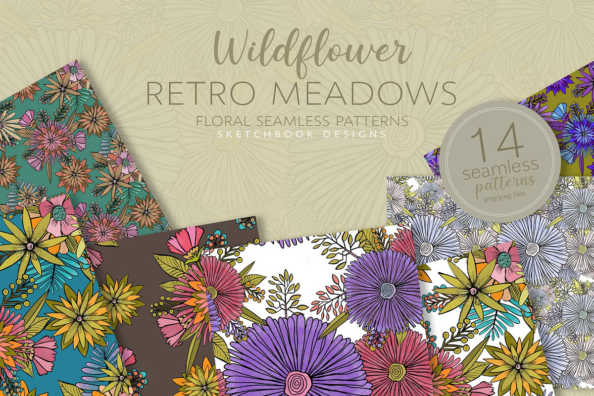 Wildflower Meadows Pattern Set, a Pattern Graphic by Sketchbook Designs (Photo 4 of 10)