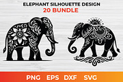 Elephant Silhouette Design bundle, an Animal Illustration by bossdesigner (Thumbnail 2 of 3)