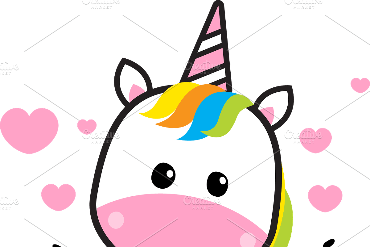 Cartoon Unicorns PNG and Vectors, an Illustration by The Toon Company (Photo 3 of 5)