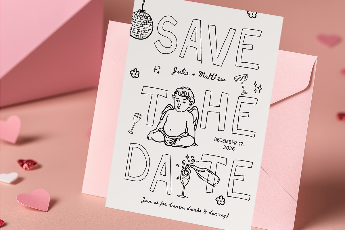 Amourette Hand Drawn Cupids Clipart, a Decorative Illustration by Muse Artist (Photo 2 of 12)