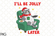 Funny Christmas Sarcastic Lazy Cat, an Illustration by Black Bird Studio (Thumbnail 1 of 4)