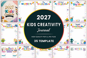 2027 Kids Creativity Journal, a Stationery Template by Shumaya