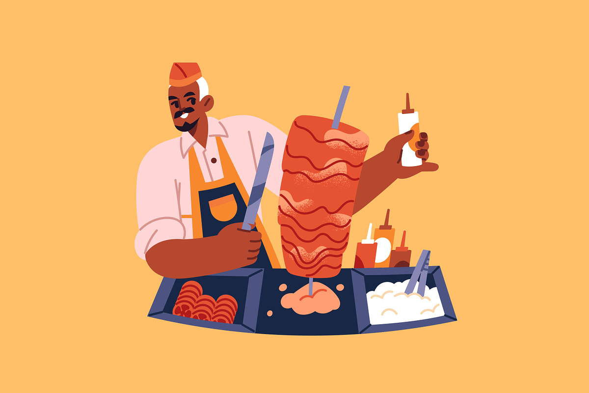 Chefs cooking food set, a Food Illustration by PaperTrident (Photo 7 of 11)
