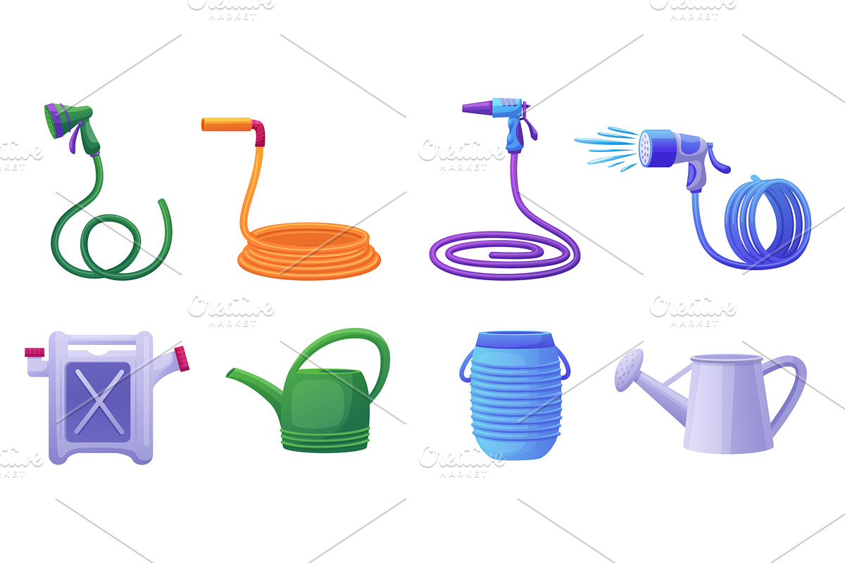 Watering accessories. Cartoon rubber, an Object Illustration by LadadikArt