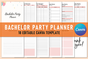 Editable Bachelor Party Planner