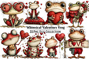 Whimsical Valentines Frog Clipart, an Illustration by Dream Creation (Thumbnail 1 of 7)