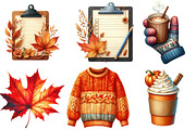 Fall Aesthetic Clipart, an Illustration by Watercolor design (Thumbnail 3 of 4)
