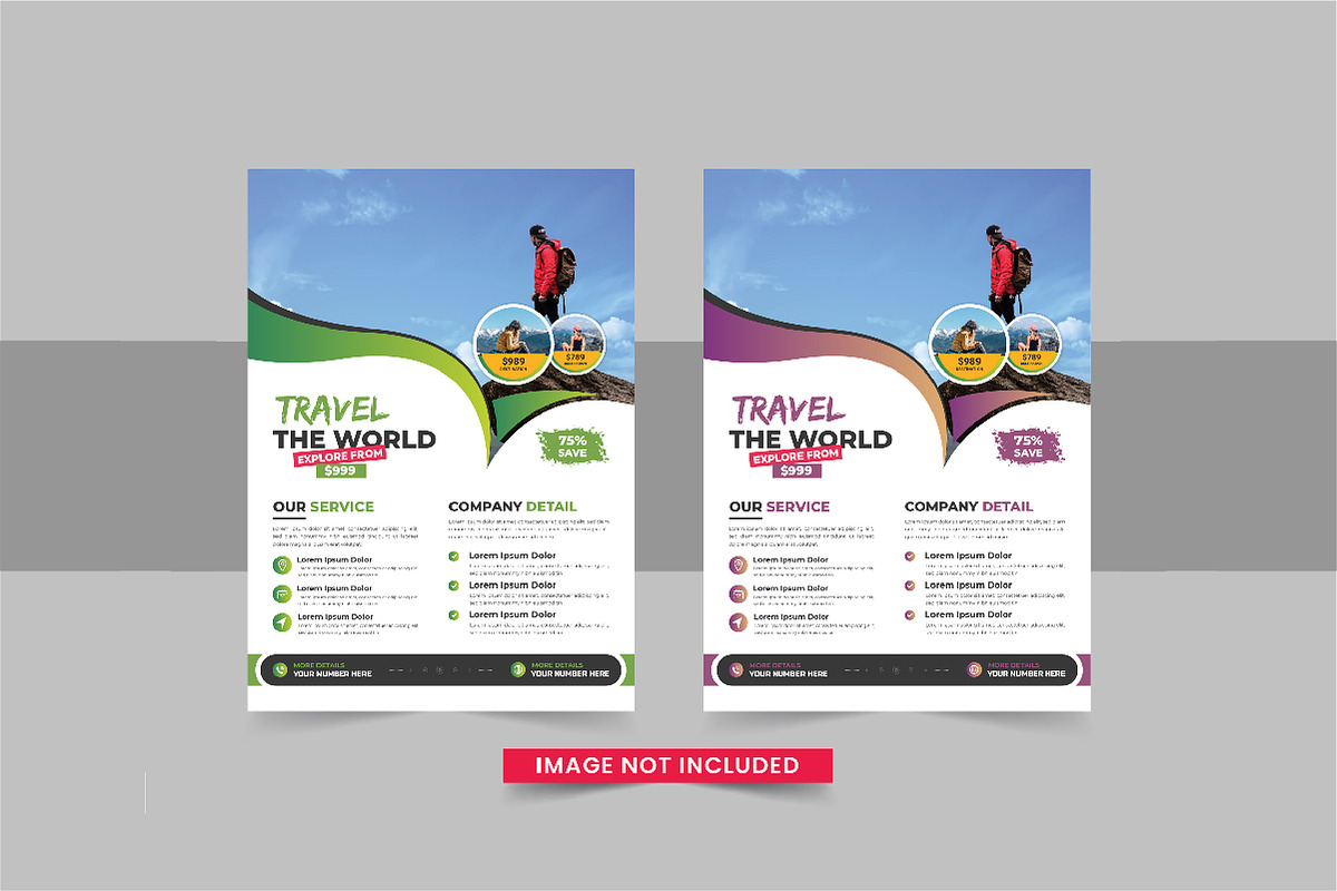 Travel flyer or travel poster bundle, a Flyer Template by Pavel_design (Photo 2 of 11)