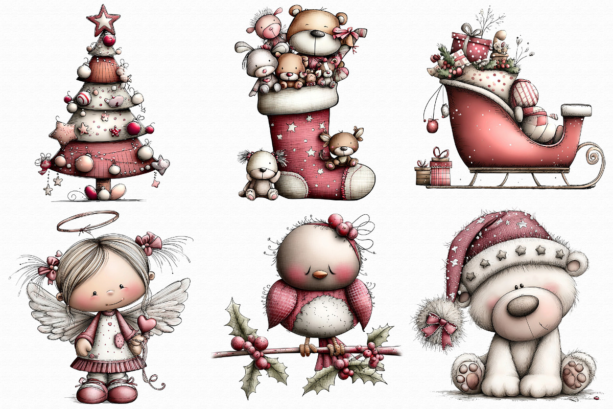 Whimsical Christmas Clipart, an Illustration by Libby Wishes (Photo 6 of 6)