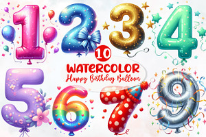 Happy Birthday Balloon Numbers, an Illustration by Designworld