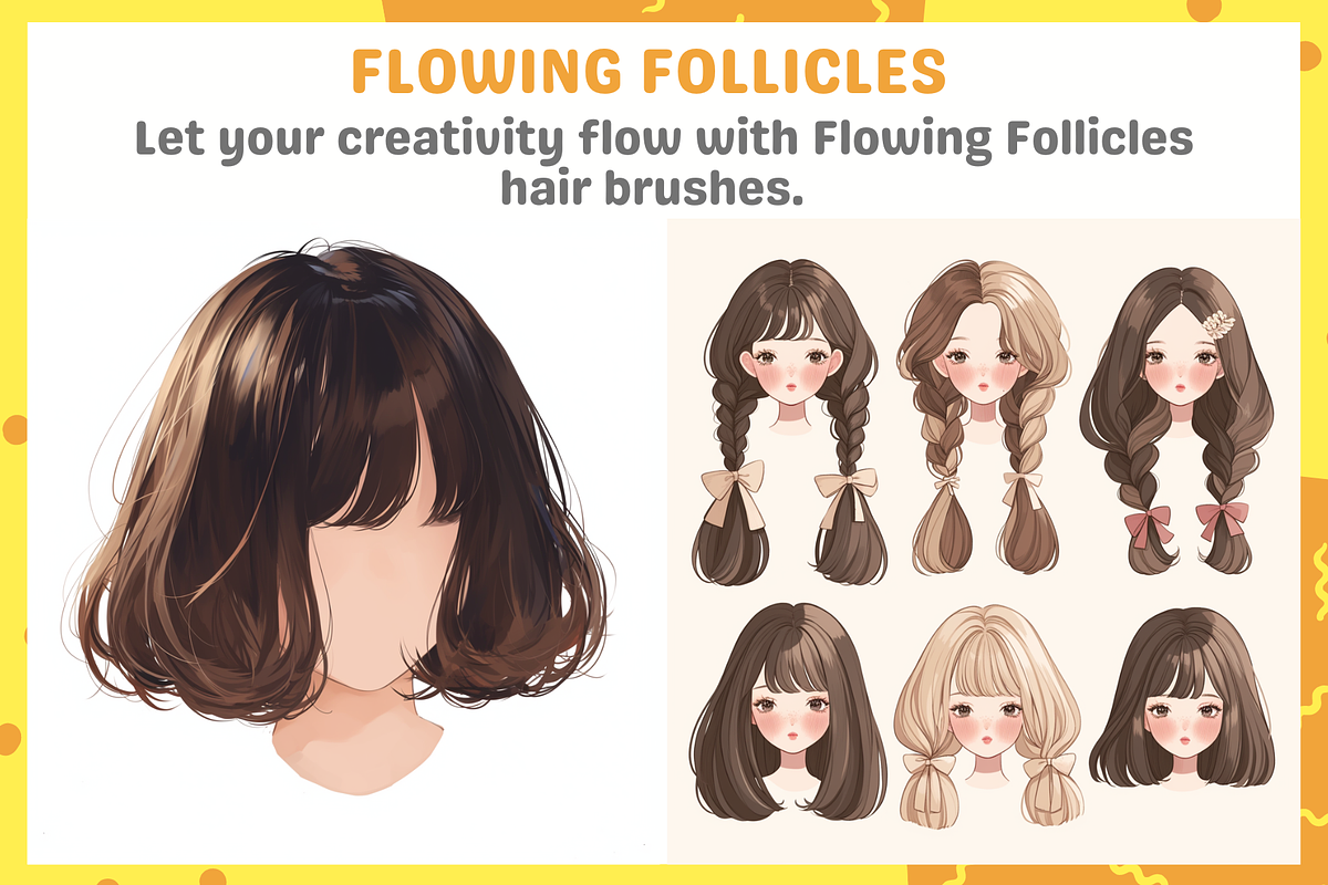 Procreate Hair Brushes, a Brush Add-On by nikiartcorner (Photo 6 of 8)