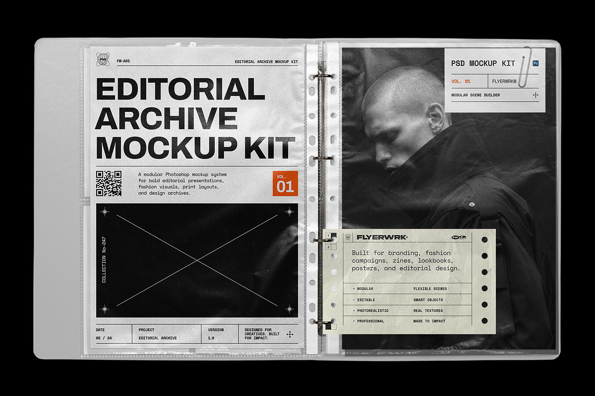 Editorial Archive Mockup Kit, a Books & Magazine Mockup by FLYERWRK (Photo 1 of 11)