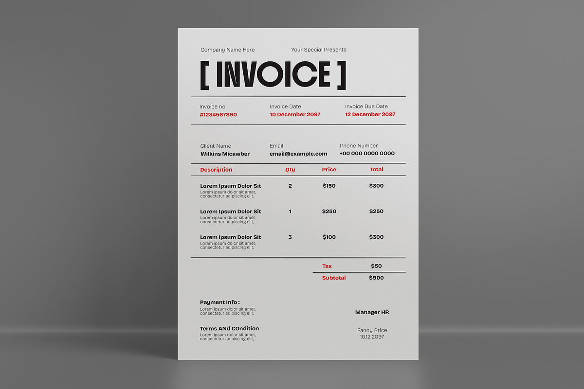 Invoice, a Print Template by graphicook (Photo 1 of 3)