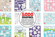 5000 in 1 - Black lines Mega Bundle, an Illustration by PrettyBundles (Thumbnail 7 of 27)