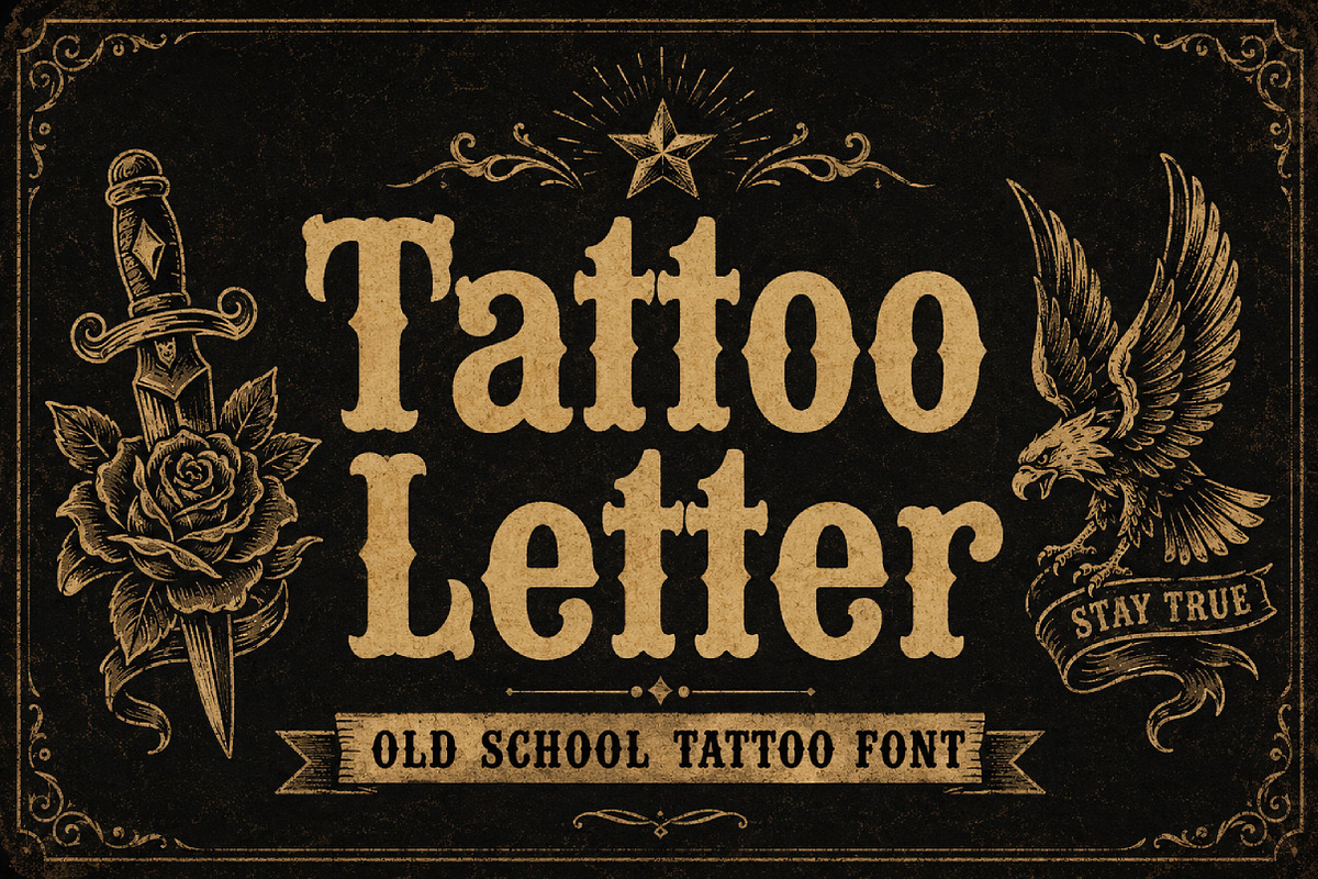 Tattoo Letter, a Blackletter Font by Wow Magic (Photo 1 of 5)
