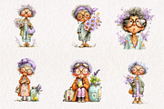 Summer Funny Grandma Clipart, an Illustration by CreationArt (Thumbnail 6 of 7)