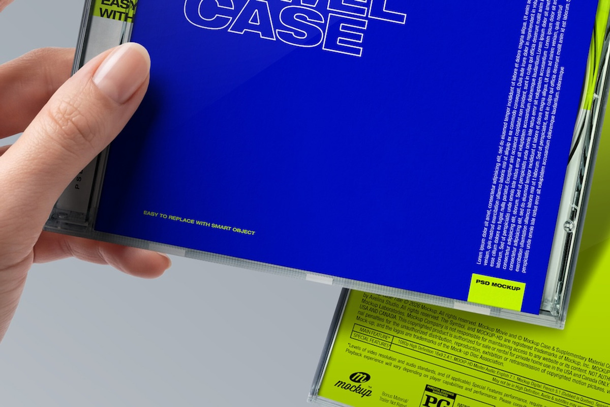 CD Jewel Case Mockup - Hands Holding, a Mockup by Avelina Studio (Photo 3 of 3)