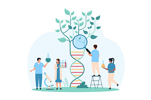 Biotechnology genetic agriculture p, an Illustration by Flashvector