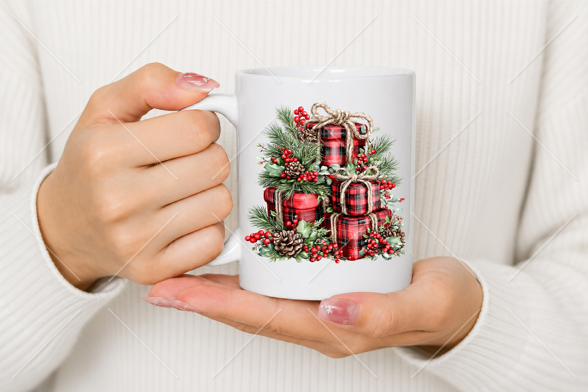 Plaid Christmas Clipart Bundle, a Seasonal Illustration by Canvas Craft (Photo 9 of 10)