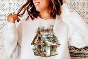 Whimsical Spring Birdhouse Clipart, an Illustration by SinaCreation (Thumbnail 8 of 11)