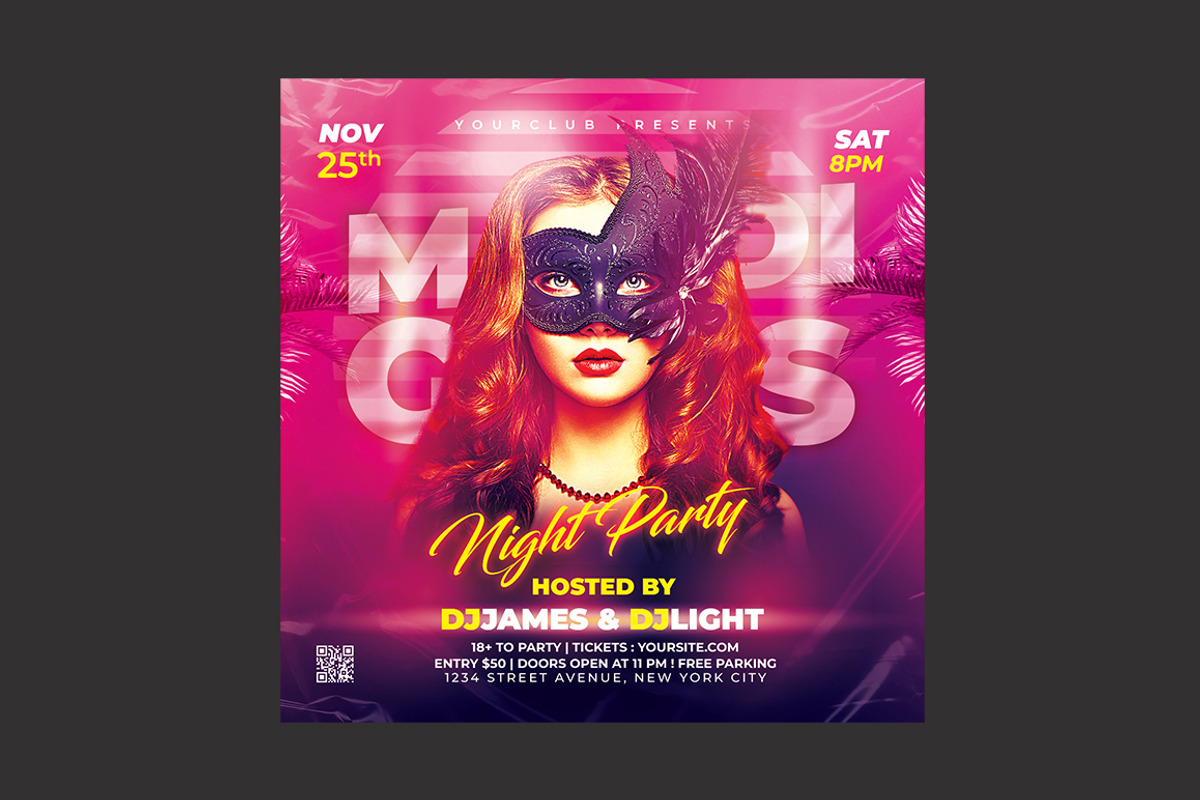 Mardi Gras Flyer, a Flyer Template by DSGraphicDesign