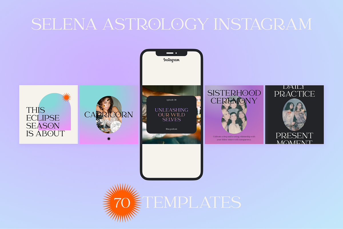 Selena Astrology Instagram Template, a Social Media Template by Luna Studio (Photo 2 of 7)