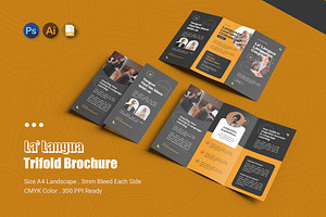 La'Langua Trifold Brochure, a Brochure Template by Esensifiksi.studio