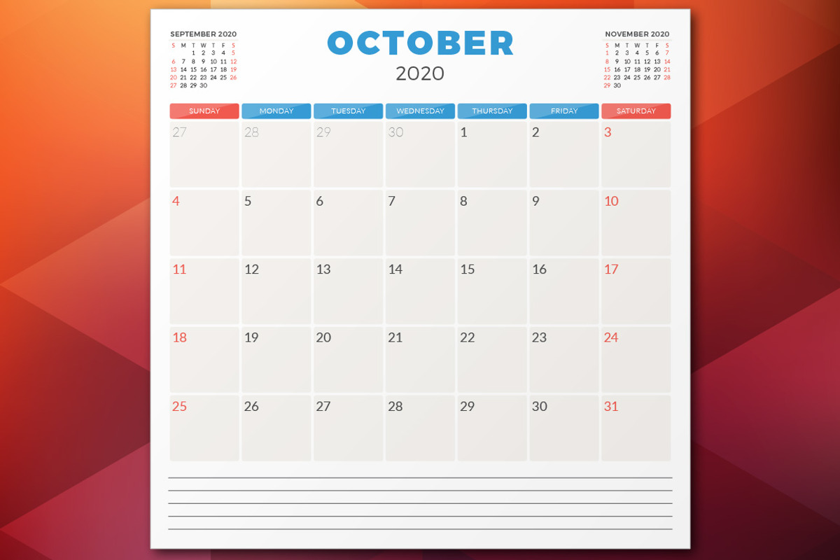 Monthly Planner 2020, a Stationery Template by AntartStock (Photo 3 of 4)