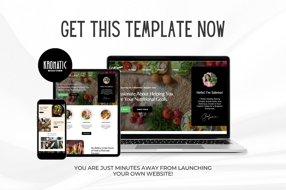 Nutritionist Canva Website Template, a Landing Page Template by Kromatic Design Studio (Photo 8 of 8)