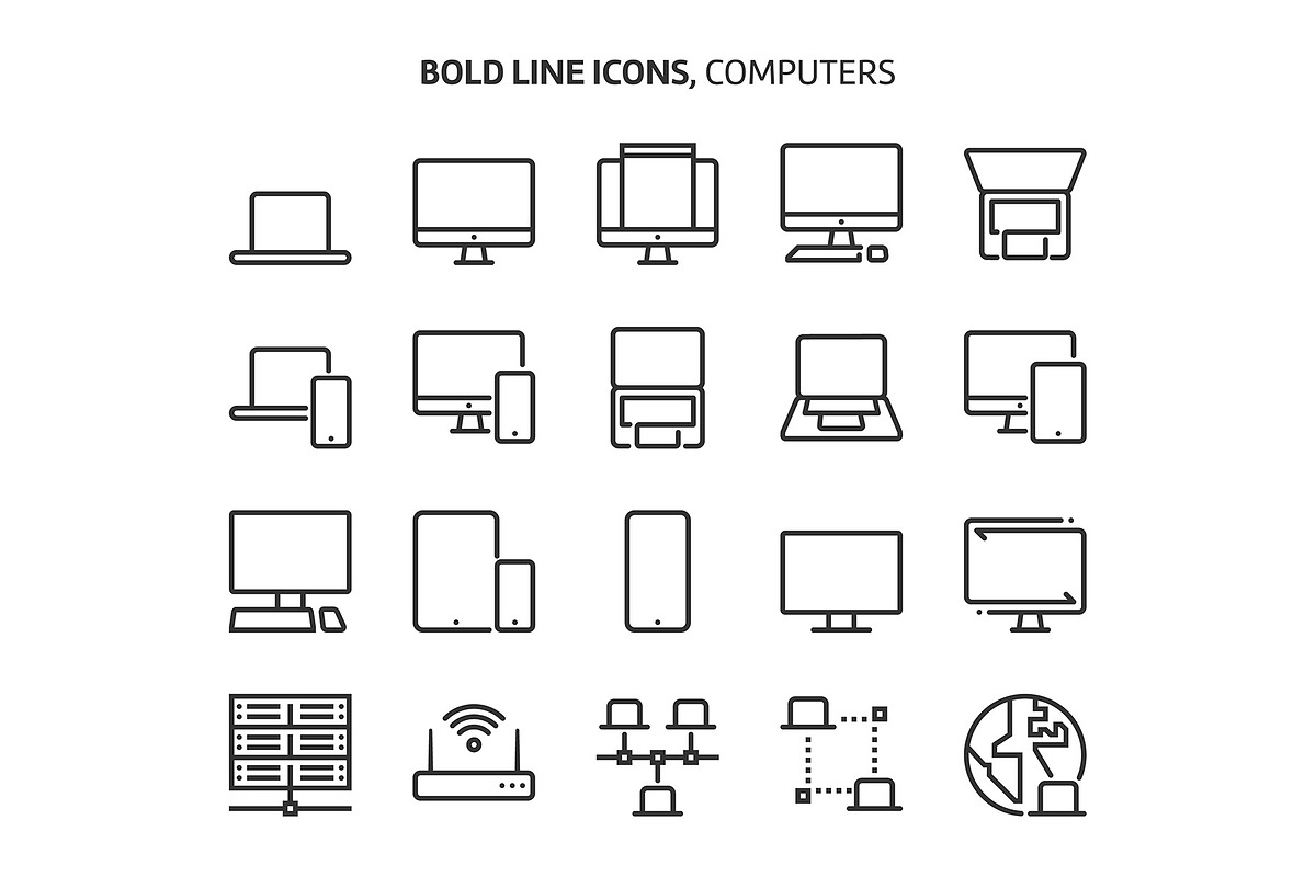 Bold Line Icons, an Outline Icon by Howcolour (Photo 23 of 151)