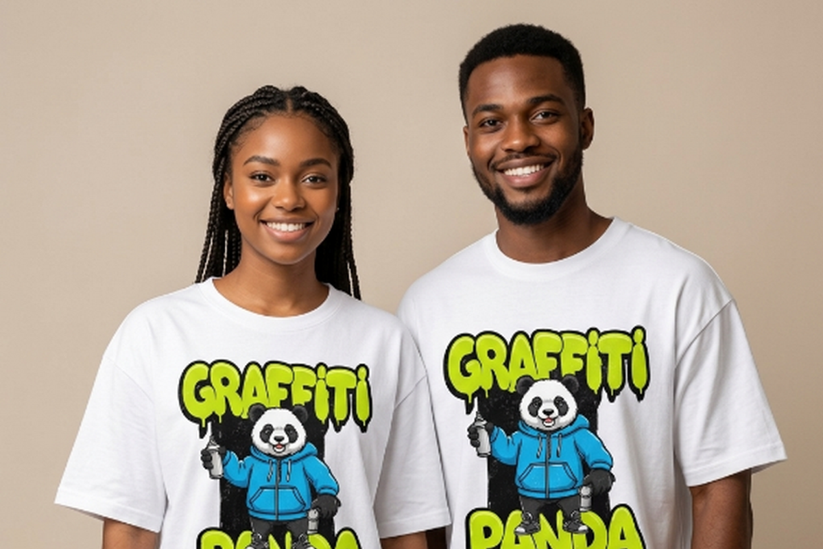 Graffiti Panda Spray Artist, a Shirt Mockup by Vector Stall (Photo 4 of 14)