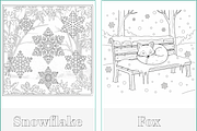 Winter Holidays Xmas Coloring Pages, a Seasonal Illustration by Nuvame Arts & Designs (Thumbnail 3 of 19)