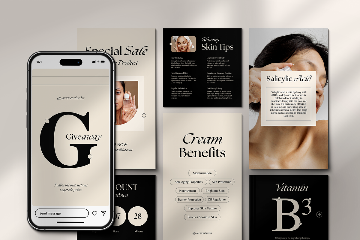 120 Skincare Instagram Template, a Social Media Template by Branding Victory STD (Photo 7 of 10)