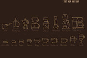 Coffee-themed Backgrounds and Icons, a Texture Illustration by Ilia Design (Thumbnail 6 of 17)