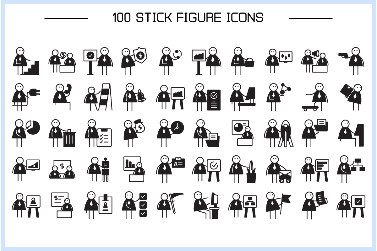 Funny Office Employee Stick Figures, a Work Illustration by Designfour (Photo 2 of 8)