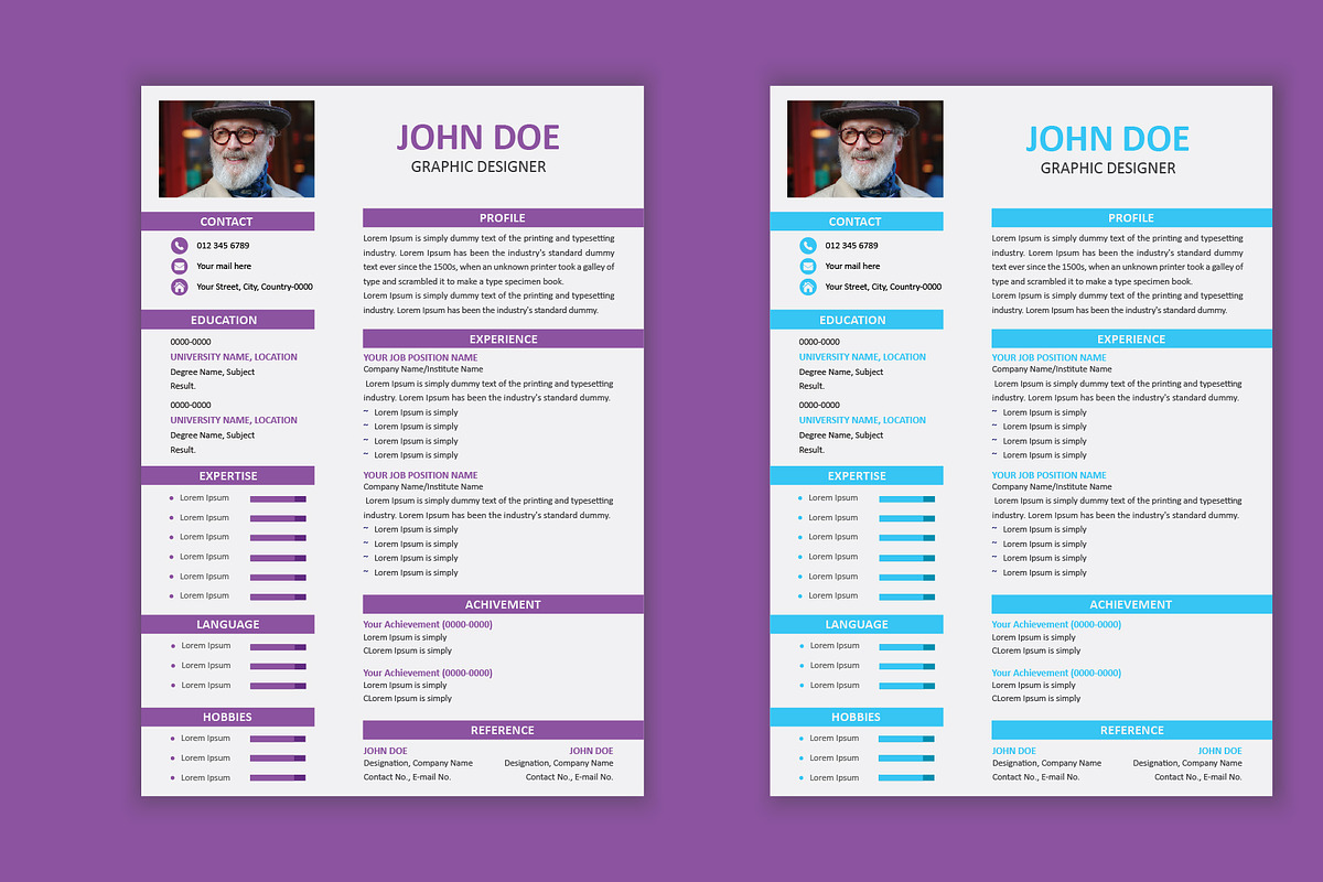 Modern & Minimal Resume Template, a Print Template by Annudesign (Photo 2 of 8)