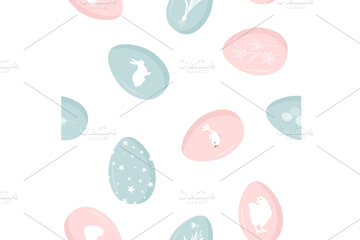 Easter seamless pattern with pink, an Object Illustration by Toltemara