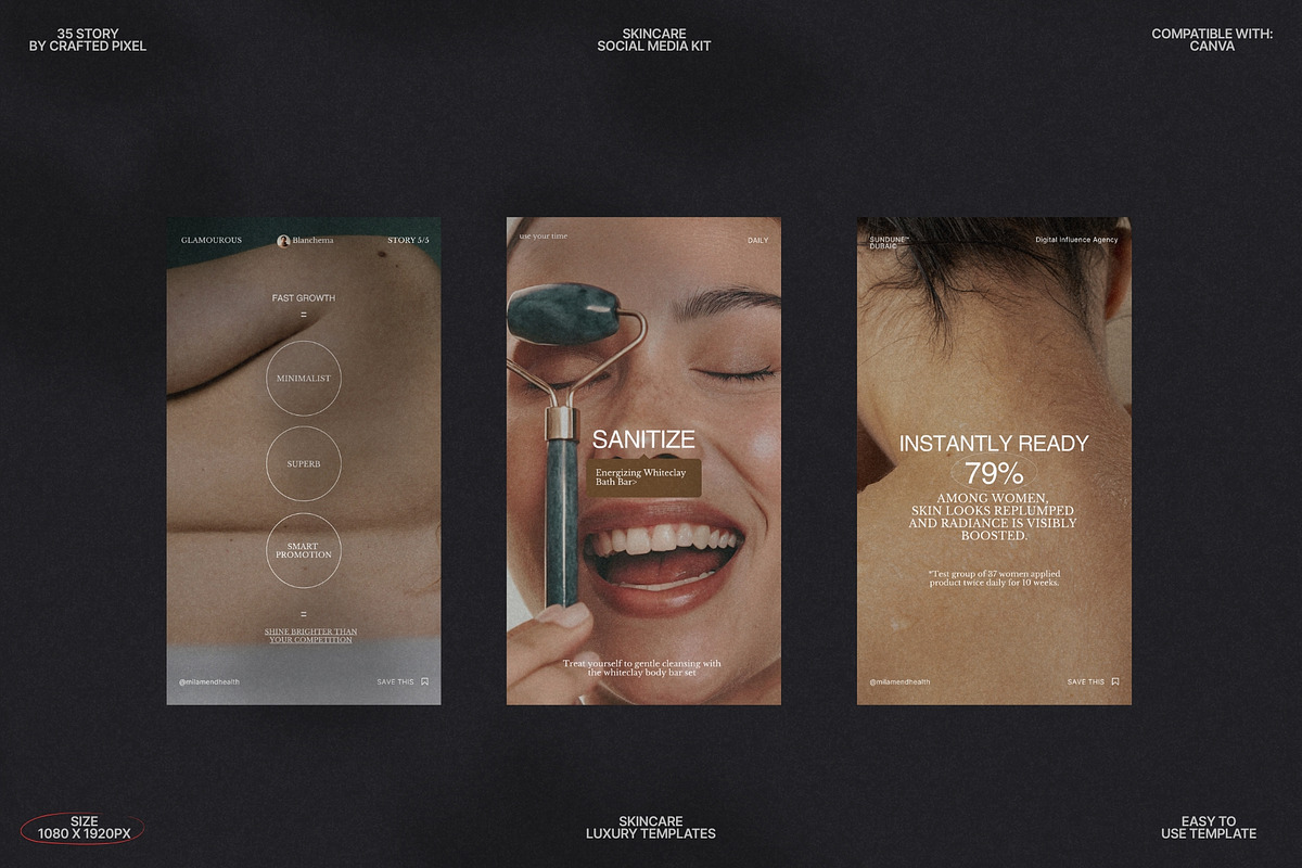 Aesthetic Skincare Canva Stories preview 5