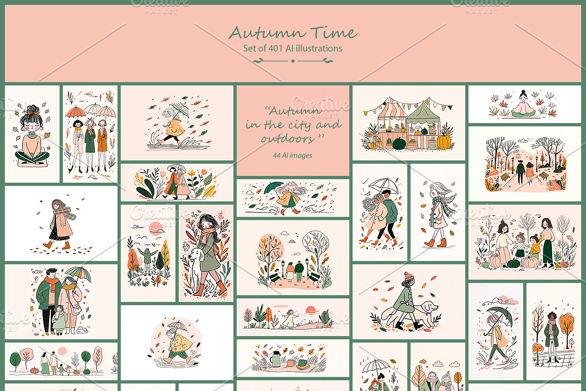 Autumn Time 3- 401 AI illustrations, a Seasonal Illustration by Pundateam (Photo 7 of 12)
