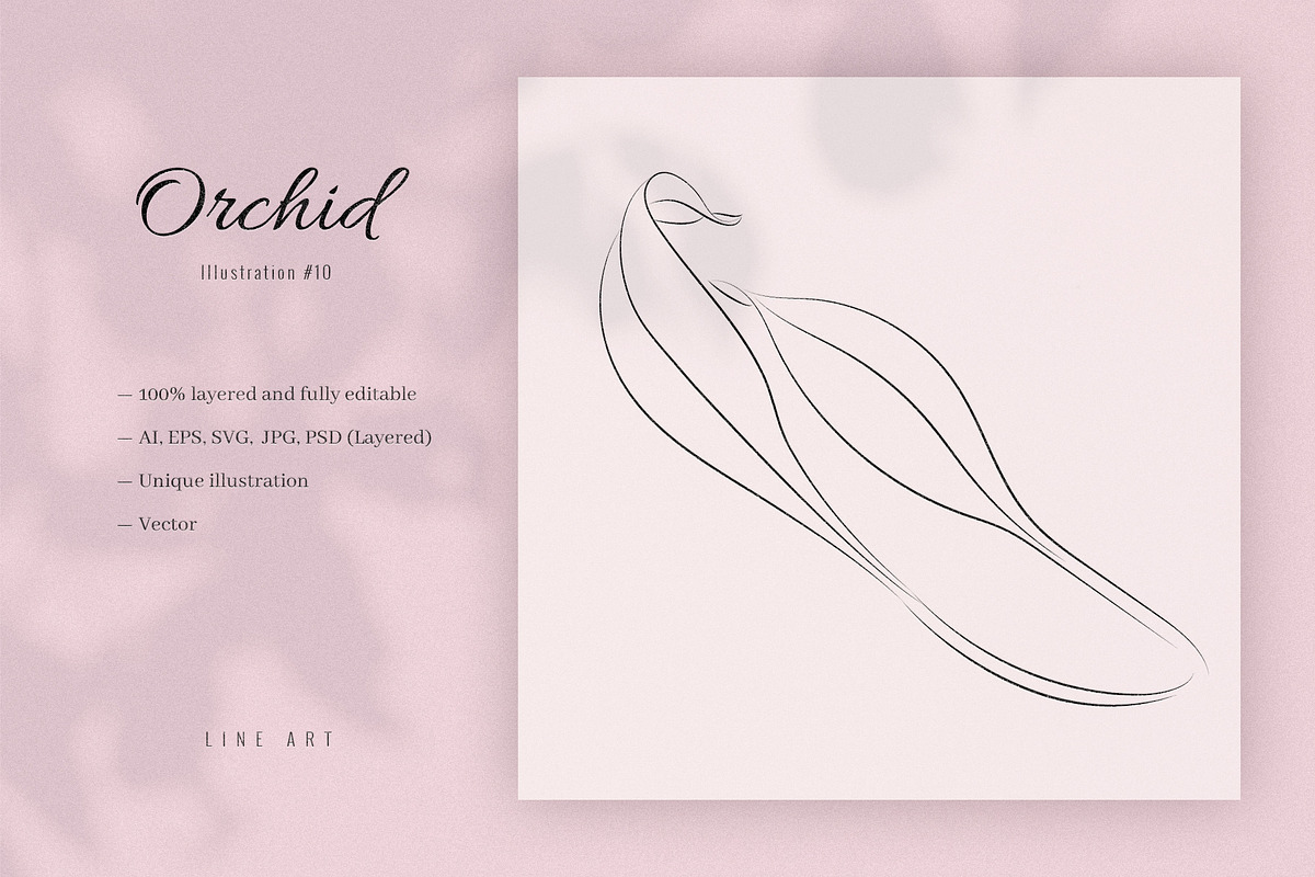 Orchid #10. Line Art Illustration, a Decorative Illustration by lapi-olesya (Photo 1 of 3)