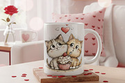 Whimsical Valentine Cat Clipart PNG, an Animal Illustration by maryamdesignarts (Thumbnail 9 of 12)