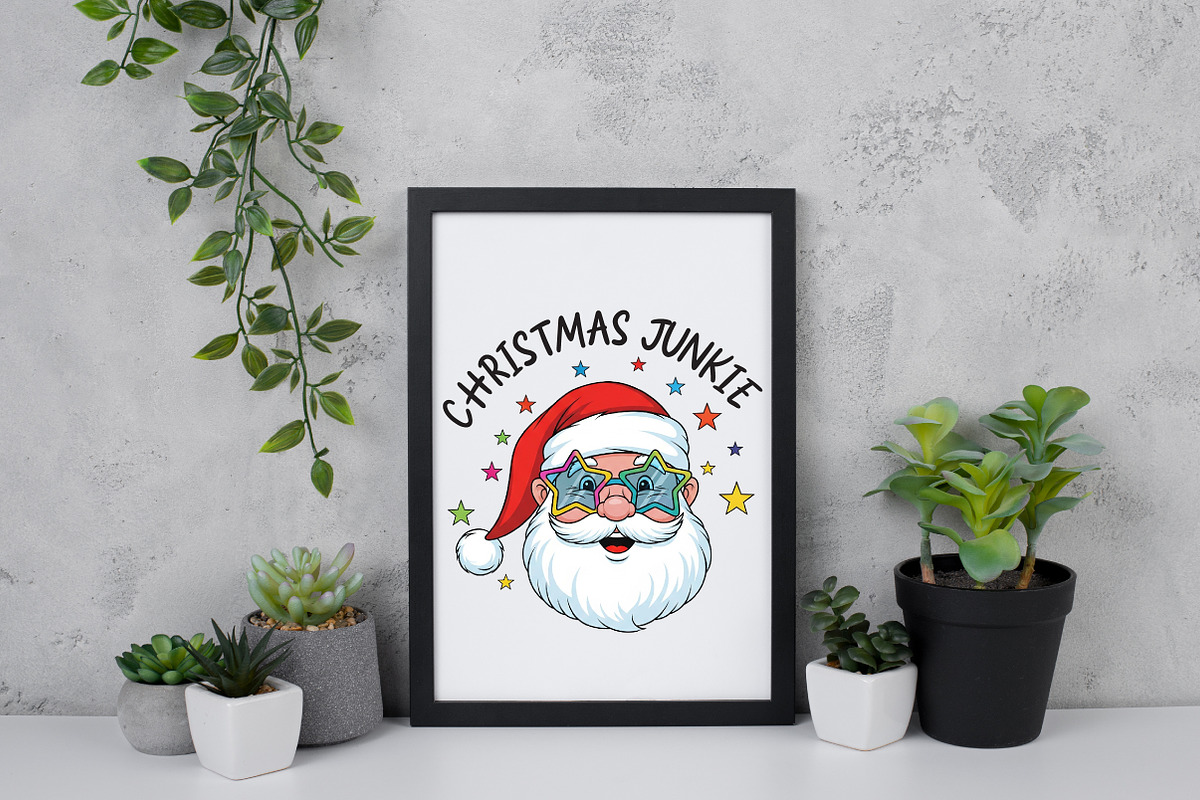 Retro Christmas Junkie Santa PNG, an Illustration by Daily.Designs (Photo 3 of 5)