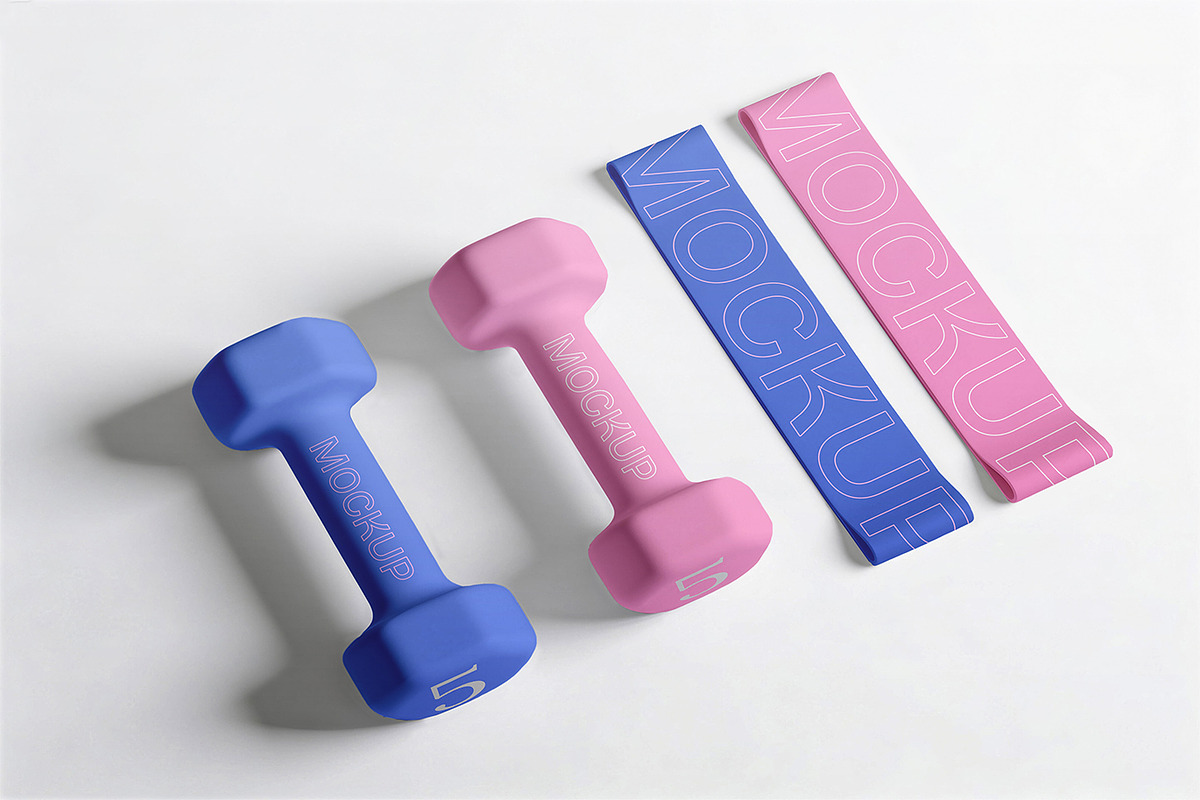 Fitness Equipment Set Mockup, a Product Mockup by Pitchlook.Studio (Photo 4 of 4)