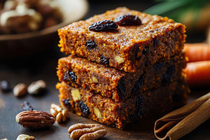 Moist carrot cake squares, a Photo by Pavel_design